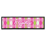 Pink & Green Argyle Bar Mat (Personalized)