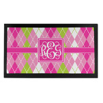 Pink & Green Argyle Bar Mat - Small (Personalized)