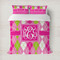 Pink & Green Argyle Bedding Set- Queen Lifestyle - Duvet