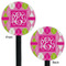 Pink & Green Argyle Black Plastic 5.5" Stir Stick - Double Sided - Round - Front & Back