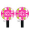 Pink & Green Argyle Black Plastic 7" Stir Stick - Double Sided - Round - Front & Back