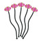 Pink & Green Argyle Black Plastic 7" Stir Stick - Oval - Fan