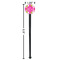 Pink & Green Argyle Black Plastic 7" Stir Stick - Round - Dimensions