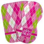 Pink & Green Argyle Burp Cloth (Personalized)