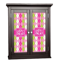 Pink & Green Argyle Cabinet Decal - XLarge (Personalized)