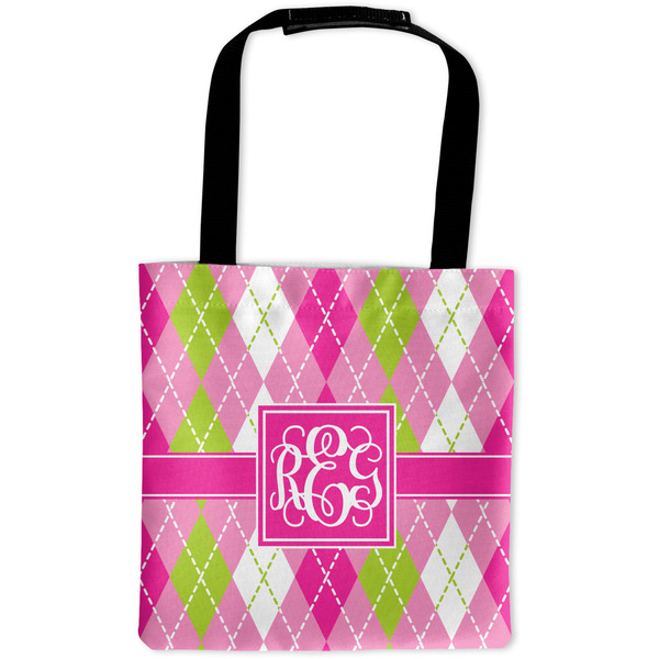 Custom Pink & Green Argyle Auto Back Seat Organizer Bag (Personalized)