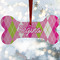 Pink & Green Argyle Ceramic Dog Ornaments - Parent