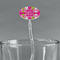 Pink & Green Argyle Clear Plastic 7" Stir Stick - Oval - Main