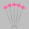 Pink & Green Argyle Clear Plastic 7" Stir Stick - Round - Fan View