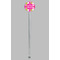 Pink & Green Argyle Clear Plastic 7" Stir Stick - Round - Single Stick