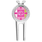 Pink & Green Argyle Golf Divot Tool & Ball Marker (Personalized)