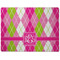 Pink & Green Argyle Dog Food Mat - Medium without bowls