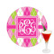 Pink & Green Argyle Drink Topper - Medium - Single with Drink