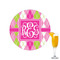 Pink & Green Argyle Drink Topper - Small - Single with Drink