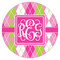 Pink & Green Argyle Drink Topper - Small - Single