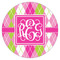 Pink & Green Argyle Drink Topper - XSmall - Single