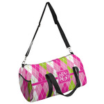 Pink & Green Argyle Duffel Bag (Personalized)