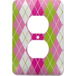 Pink & Green Argyle Electric Outlet Plate