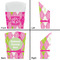 Pink & Green Argyle French Fry Favor Box - Front & Back View