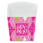 Pink & Green Argyle French Fry Favor Boxes (Personalized)