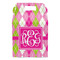 Pink & Green Argyle Gable Favor Box - Front