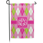 Pink & Green Argyle Garden Flag (Personalized)