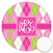 Pink & Green Argyle Icing Circle - Large - Front