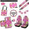 Pink & Green Argyle Interior Car Accessories