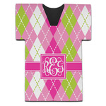 Pink & Green Argyle Jersey Bottle Cooler (Personalized)