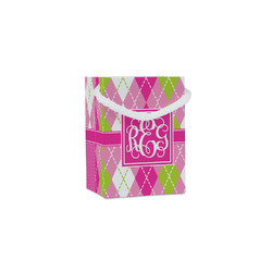 Pink & Green Argyle Jewelry Gift Bags - Matte (Personalized)