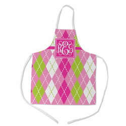 Pink & Green Argyle Kid's Apron - Medium (Personalized)