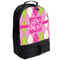 Pink & Green Argyle Large Backpack - Black - Angled View