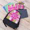 Pink & Green Argyle Large Backpack - Black - With Stuff