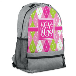Pink & Green Argyle Backpack (Personalized)