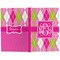 Pink & Green Argyle Large Hard Cover Journal - Apvl