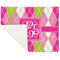 Pink & Green Argyle Linen Placemat - Folded Corner (single side)