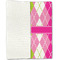 Pink & Green Argyle Linen Placemat - Folded Half