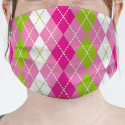 Pink & Green Argyle Face Mask Cover