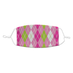 Pink & Green Argyle Kid's Cloth Face Mask - Standard