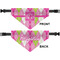 Pink & Green Argyle Medium Dog Bandana Approval