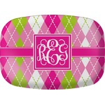 Pink & Green Argyle Melamine Platter (Personalized)