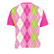 Pink & Green Argyle Men's Crew Neck T Shirt Medium - Back