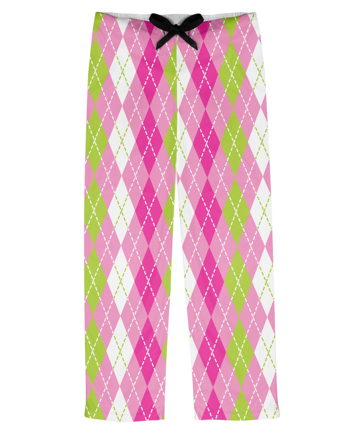 Pink & Green Argyle Mens Pajama Pants (Personalized) - YouCustomizeIt