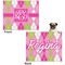 Pink & Green Argyle Microfleece Dog Blanket - Large- Front & Back