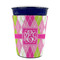 Pink & Green Argyle Party Cup Sleeves - without bottom - FRONT (on cup)