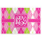 Pink & Green Argyle Disposable Paper Placemat - Front View