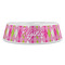 Pink & Green Argyle Plastic Pet Bowls - Large - FRONT