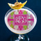 Pink & Green Argyle Printed Drink Topper - Large - In Context