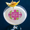 Pink & Green Argyle Printed Drink Topper - Medium - In Context