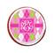 Pink & Green Argyle Printed Icing Circle - Small - On Cookie